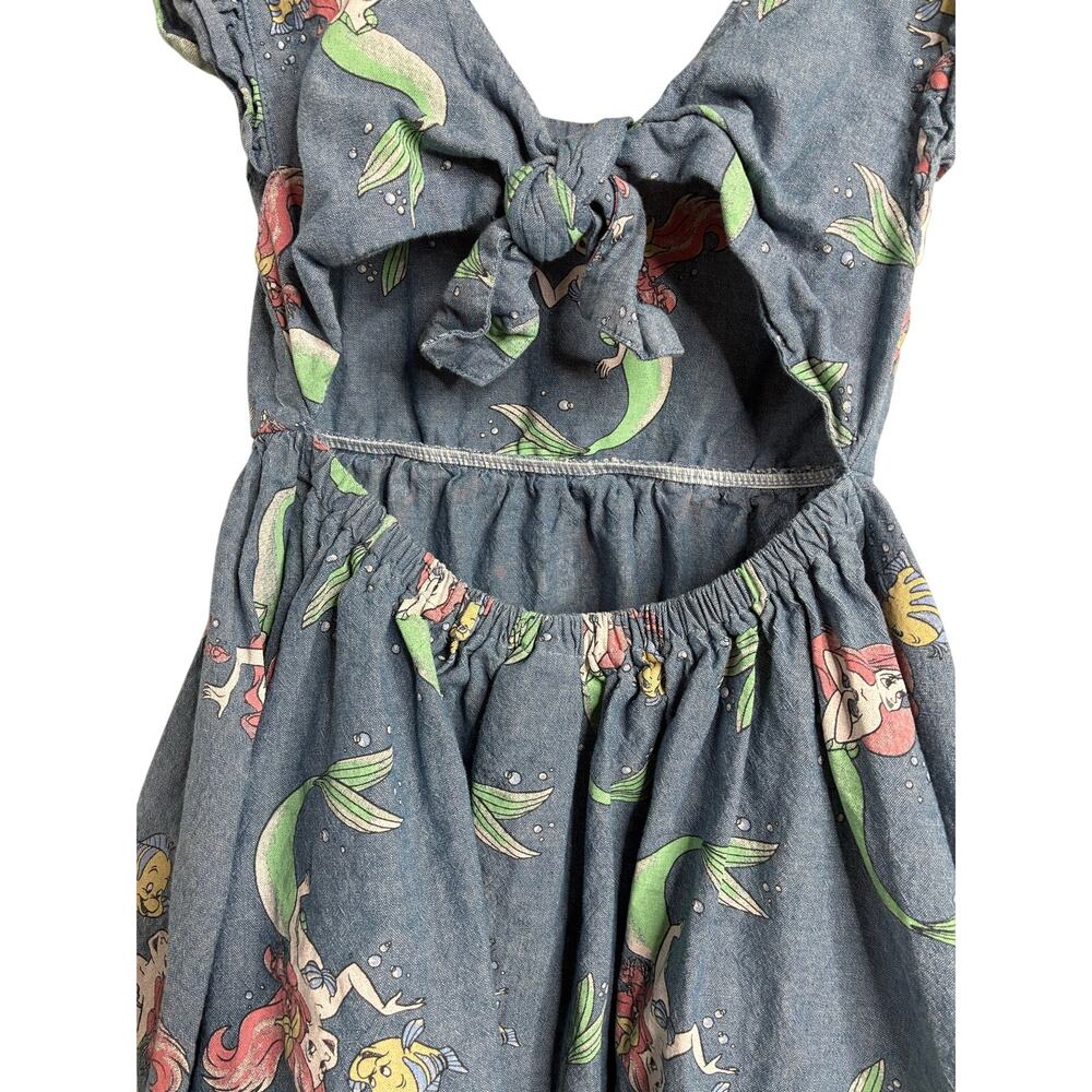 Disney Princess Ariel Little Mermaid Chambray Dress 5T Summer - Picture 6 of 8